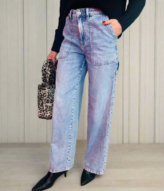 Casual Chic Women's Clothes Statement Piece Relaxed Wide Leg Carpenter Jeans