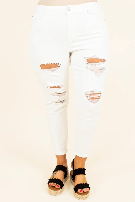 Chic Clothing For Women Refined Simplicity Feels Like Spring Jeans, White